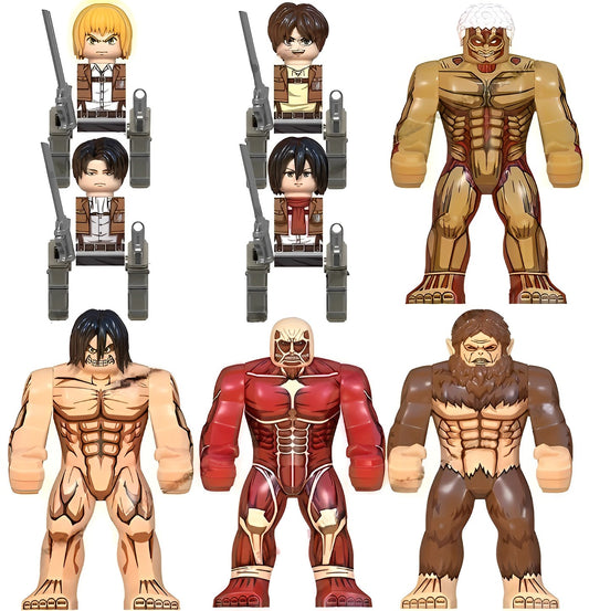 Mini figuras de juguete del ánime Ataque de Titanes (Shingeki No Kyojin) tipo lego