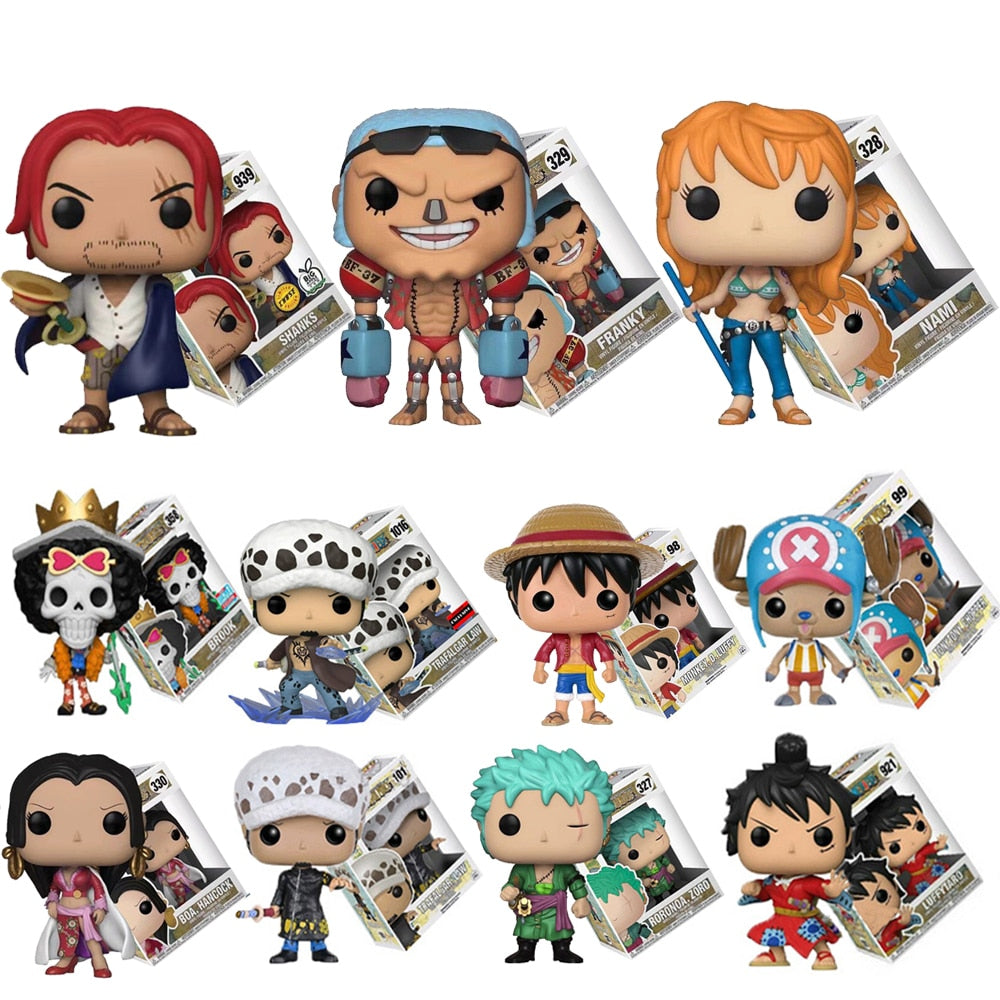 Funko pops del ánime One Piece con los personajes principales